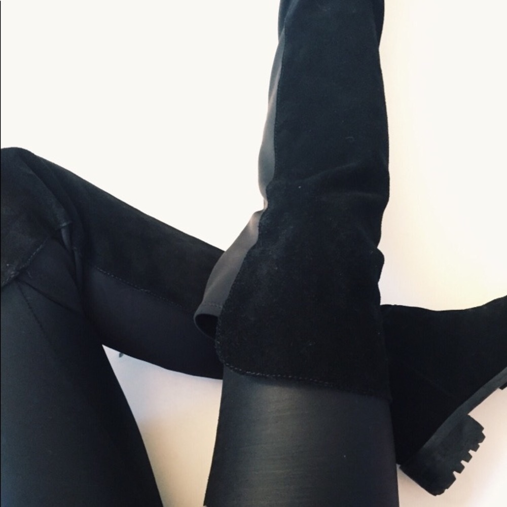 Urban outfitter over the knees black boots